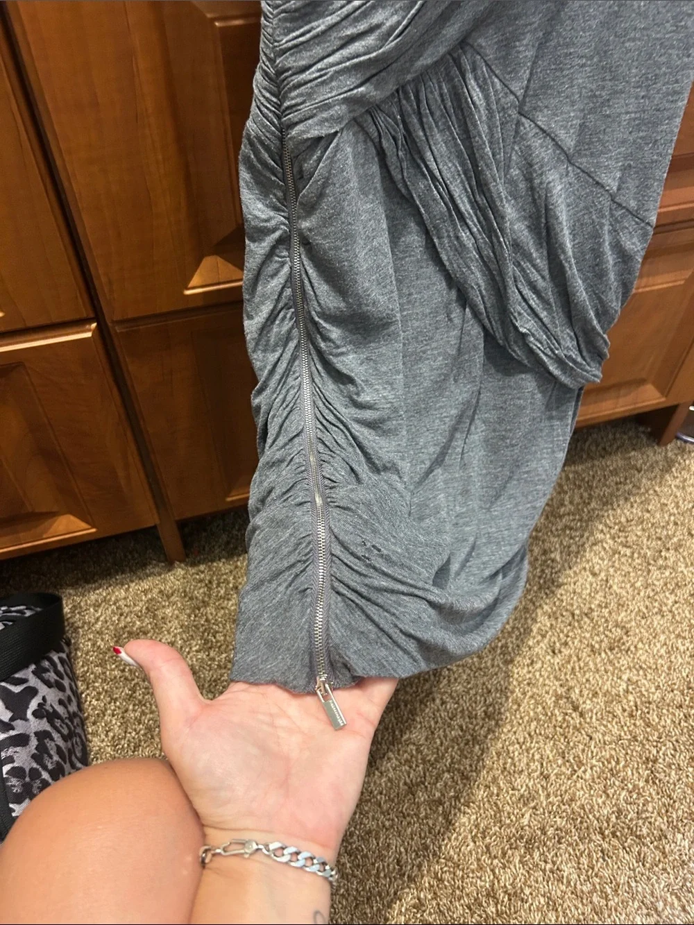 BCBGMaxAzria Gray Ruched Mini Dress - Picture 6 of 6